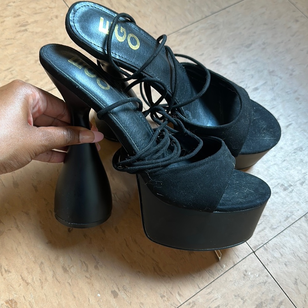 Black platform heel size 7 from EGO style bite me